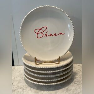 SIX Better Homes And Gardens Winter Botanical “Cheer” Appetizer/Dessert Plates